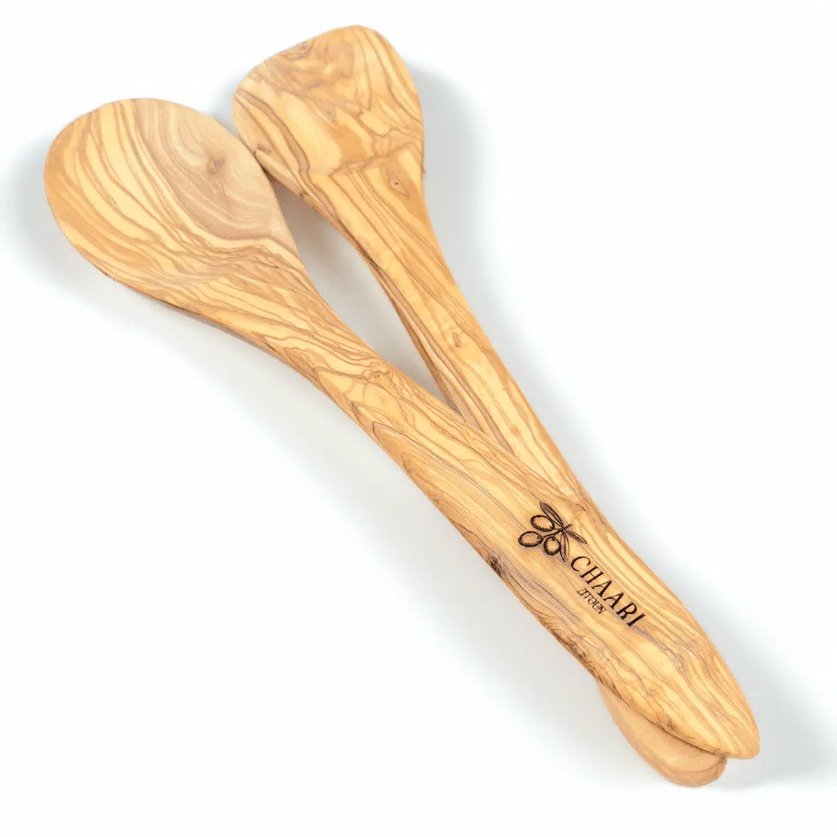 Zweier Set aus Olivenholz-Kochlöffeln - 30 cm