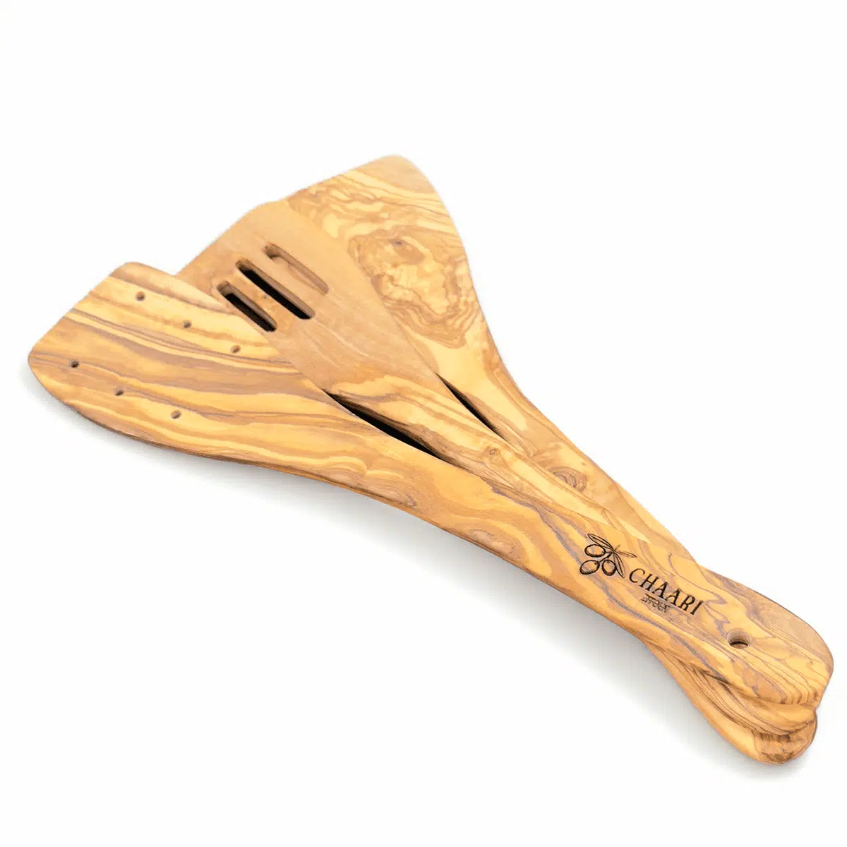 3-teiliges Pfannenwender-Set aus Olivenholz - 30 cm
